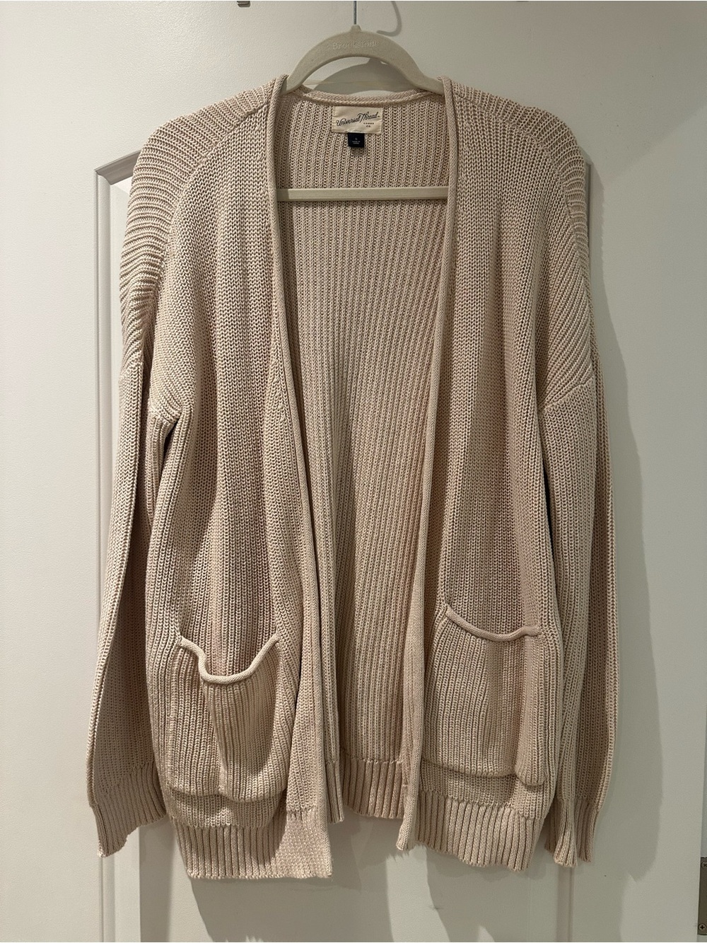 Universal Thread Women's Open-Front Chunky Knit Cardigan - Light Beige